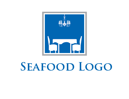 chair and table inside the square logo