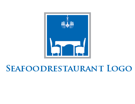 chair and table inside the square logo