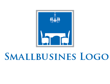 chair and table inside the square logo