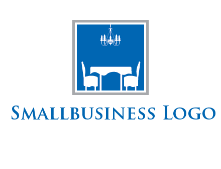 chair and table inside the square logo