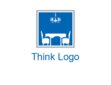 chair and table inside the square logo