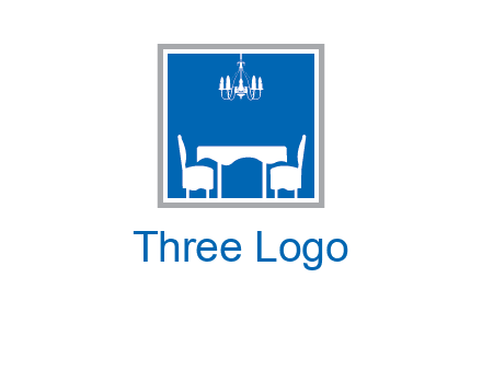 chair and table inside the square logo