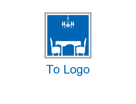 chair and table inside the square logo