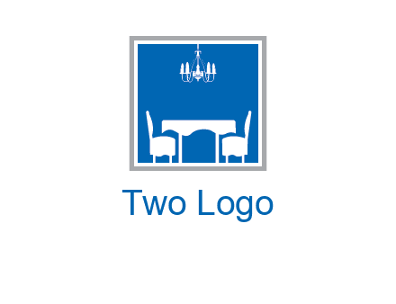 chair and table inside the square logo