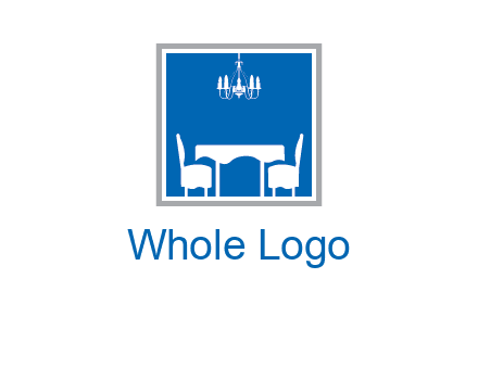 chair and table inside the square logo