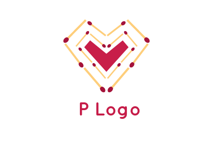 match stick creating heart shape logo