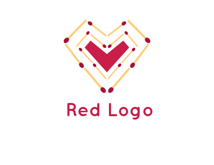 match stick creating heart shape logo
