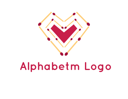 match stick creating heart shape logo