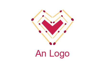 match stick creating heart shape logo