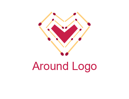 match stick creating heart shape logo