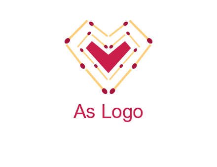match stick creating heart shape logo