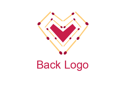 match stick creating heart shape logo