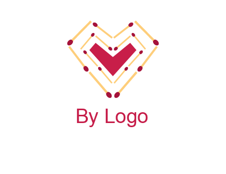 match stick creating heart shape logo