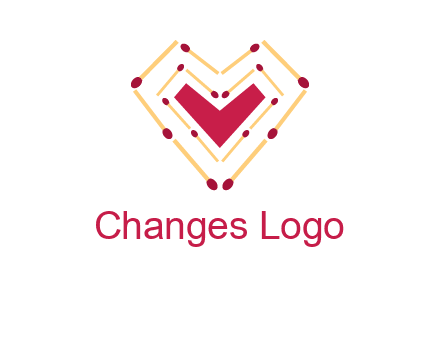 match stick creating heart shape logo
