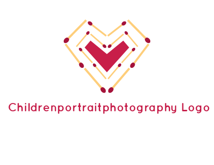 match stick creating heart shape logo