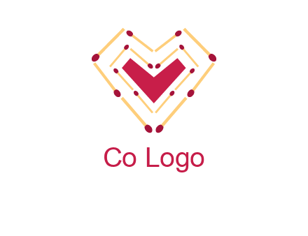 match stick creating heart shape logo