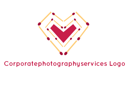 match stick creating heart shape logo
