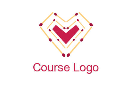 match stick creating heart shape logo