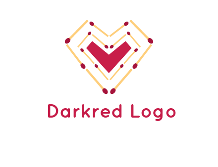match stick creating heart shape logo