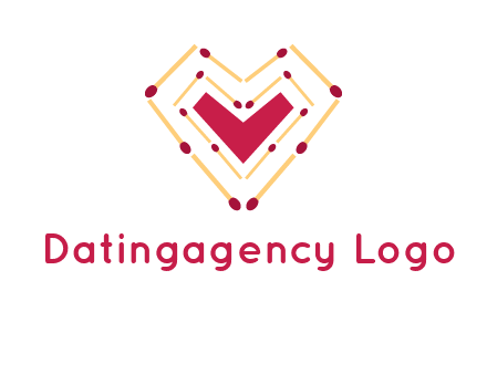 match stick creating heart shape logo