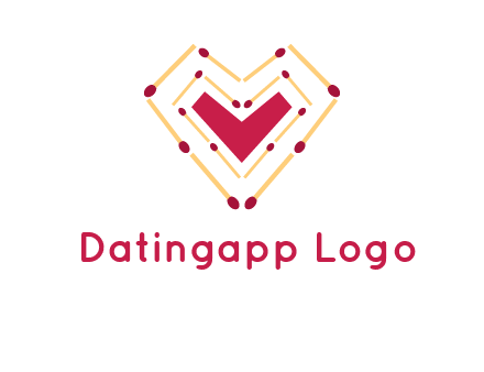 match stick creating heart shape logo