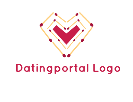 match stick creating heart shape logo