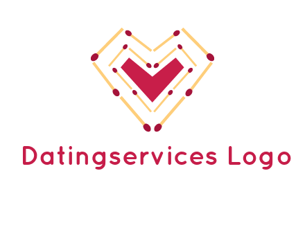 match stick creating heart shape logo