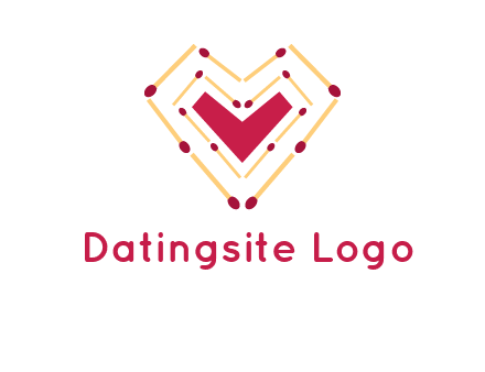 match stick creating heart shape logo