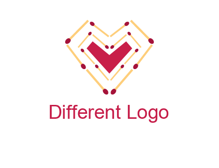 match stick creating heart shape logo