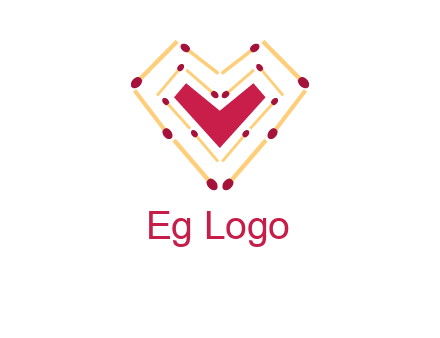 match stick creating heart shape logo
