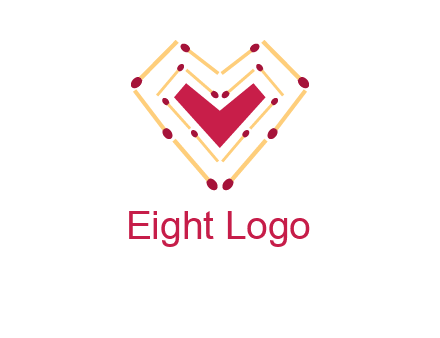 match stick creating heart shape logo