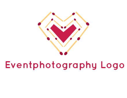 match stick creating heart shape logo