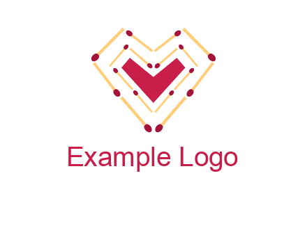 match stick creating heart shape logo