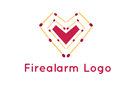 match stick creating heart shape logo