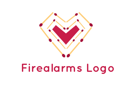 match stick creating heart shape logo