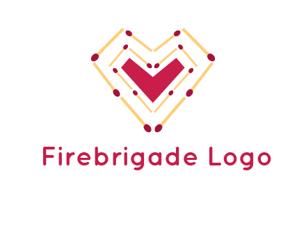 match stick creating heart shape logo