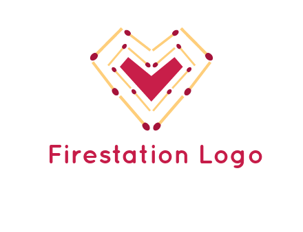 match stick creating heart shape logo