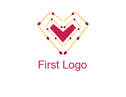 match stick creating heart shape logo