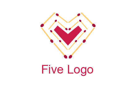 match stick creating heart shape logo