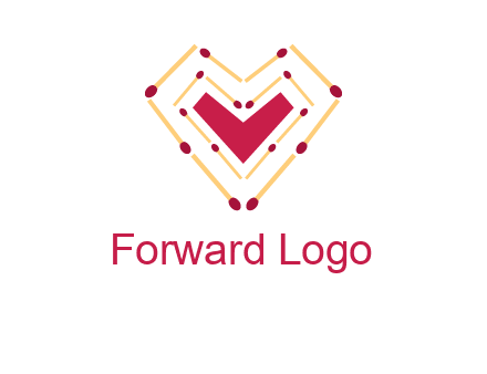 match stick creating heart shape logo