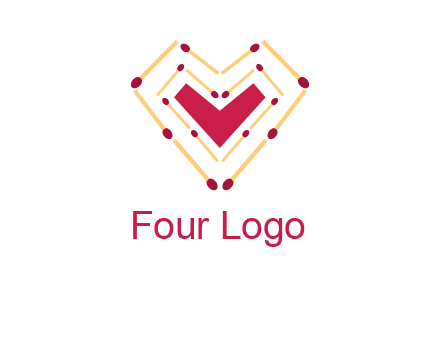 match stick creating heart shape logo
