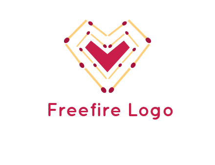 match stick creating heart shape logo