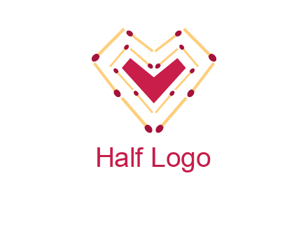 match stick creating heart shape logo