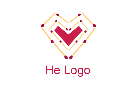match stick creating heart shape logo