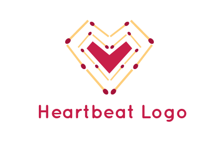 match stick creating heart shape logo