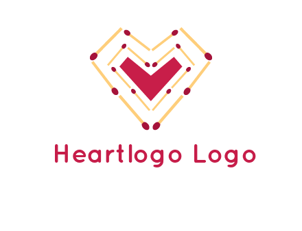 match stick creating heart shape logo