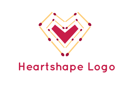 match stick creating heart shape logo
