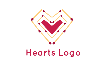 match stick creating heart shape logo