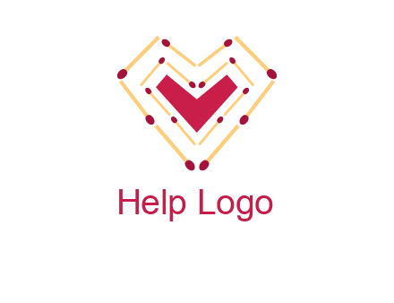 match stick creating heart shape logo