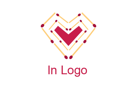 match stick creating heart shape logo